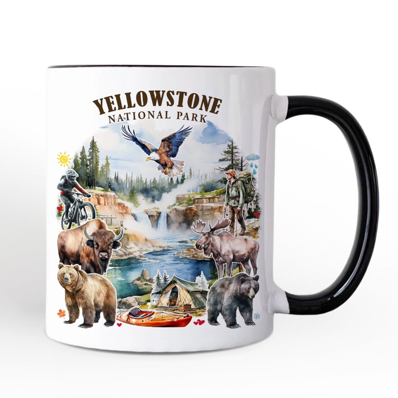 Artistically Vibrant Yellowstone National Park Mug, Wildlife and Nature Gift and Souvenir